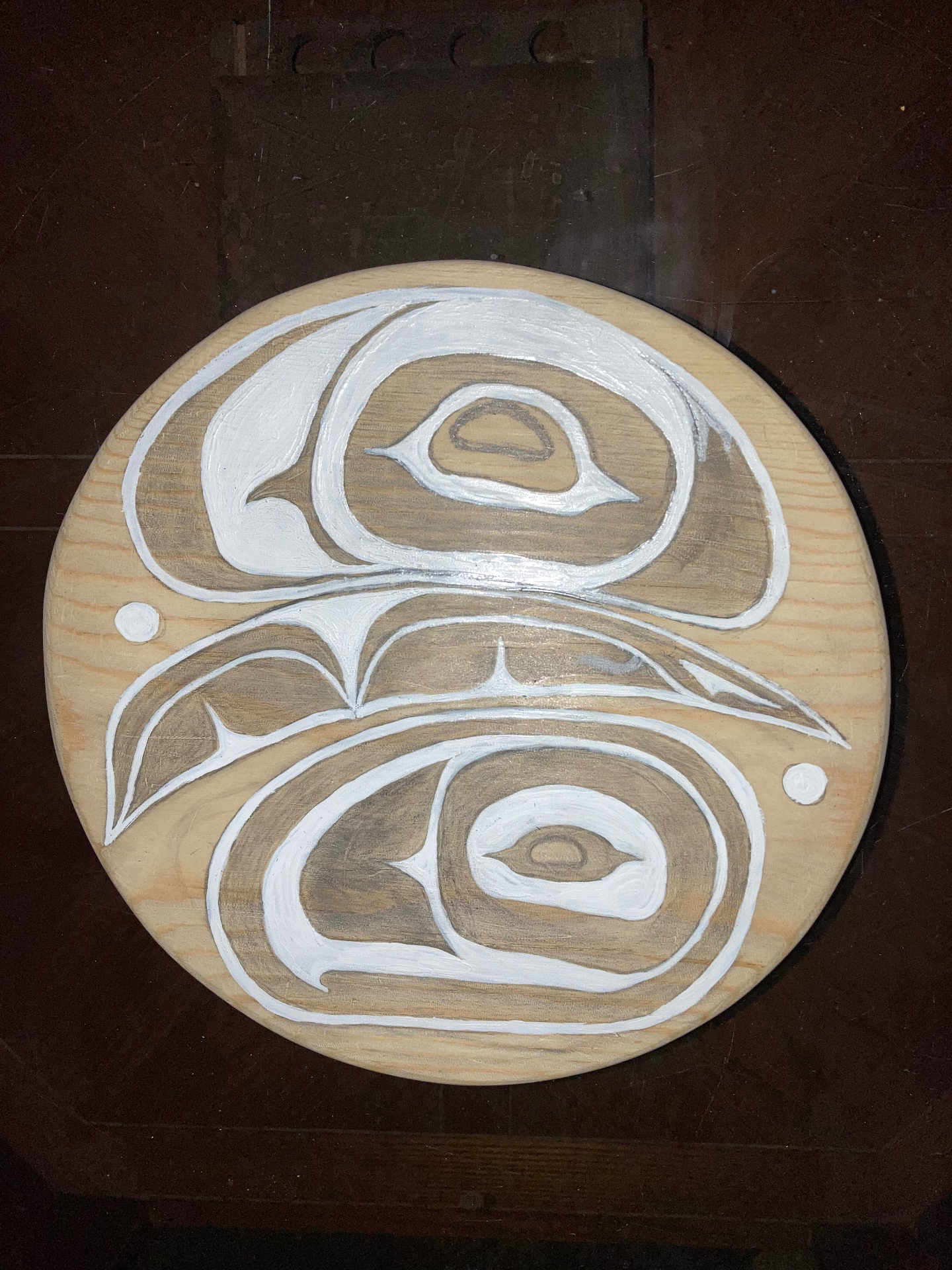 Ovoid Medallion — Haida-inspired woodcraft